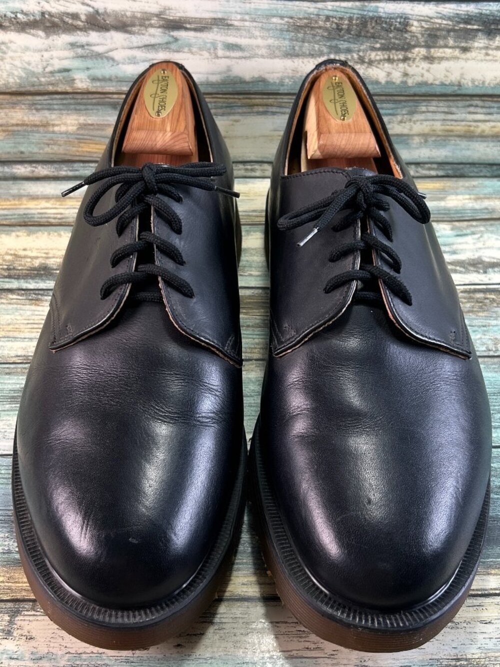 DR MARTENS Oxford Shoe US 12 Made In England Work Dress Shoe Black Leather READ